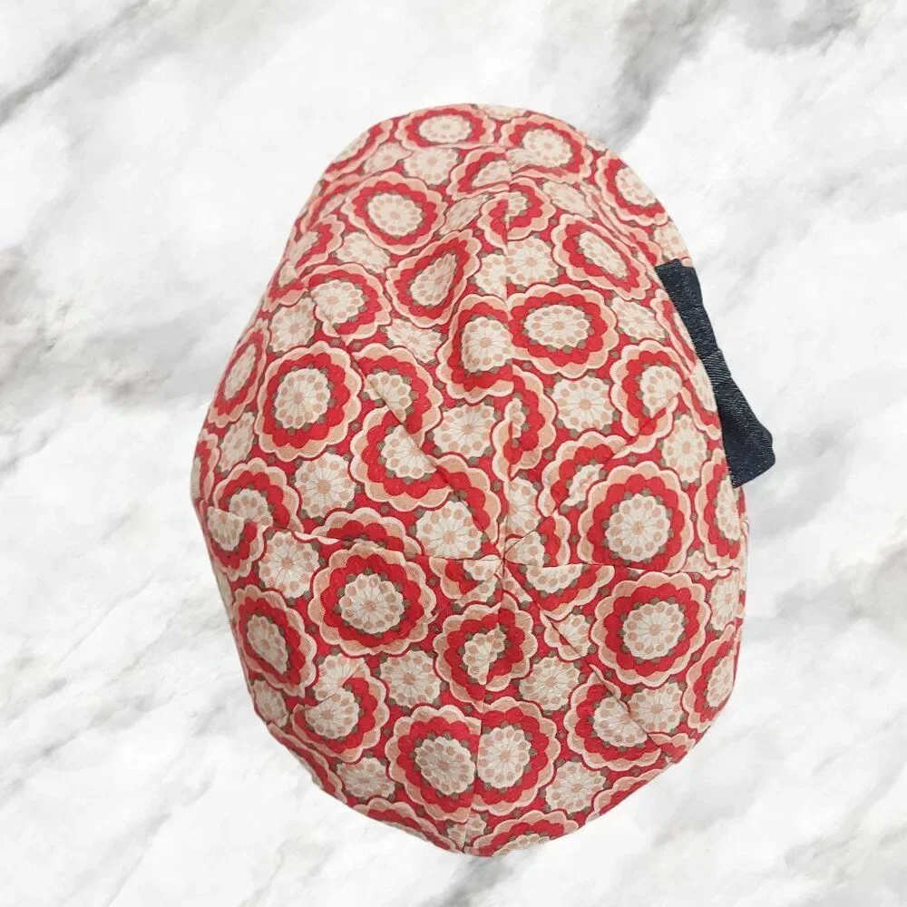 Kindercaps Hat Cap Girls One Size Red Beige Floral Bow Outdoor Travel Summer